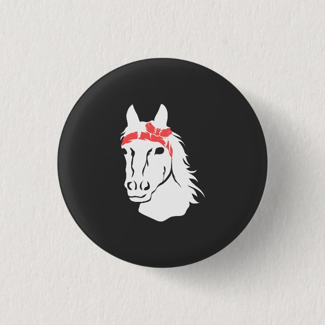 Chapa Redonda De 2,5 Cm Caballos (Anverso)