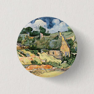 Chapa Redonda De 2,5 Cm Cabañas de paja en Cordevill Vincent van Gogh