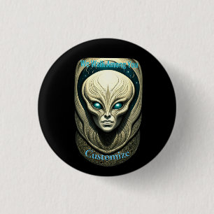 Chapa Redonda De 2,5 Cm Cabeza de cráneo de Alien Thunder_Cove