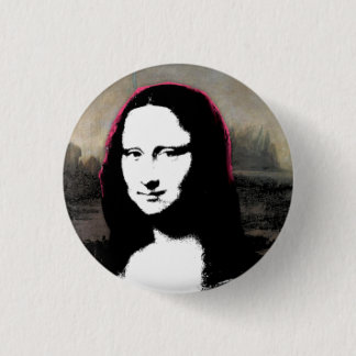 Chapa Redonda De 2,5 Cm Cabeza de Mona Lisa