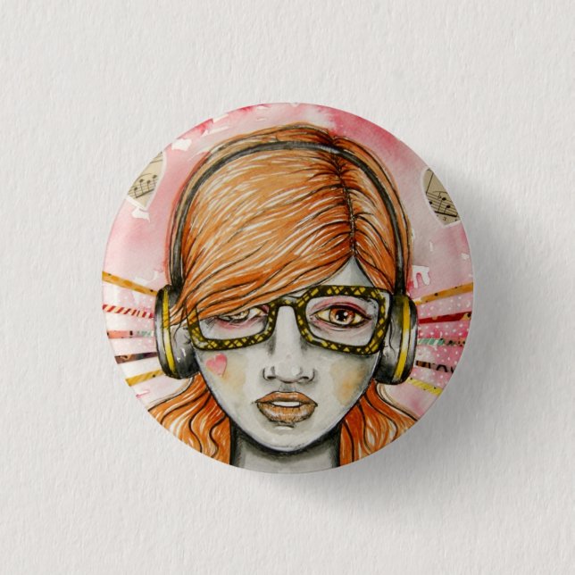 Chapa Redonda De 2,5 Cm Cabeza de radio (Anverso)