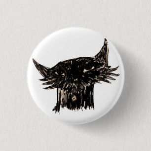 Chapa Redonda De 2,5 Cm Cabeza del dibujo animado de los pescados de