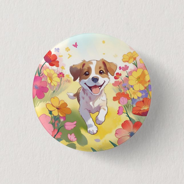 Chapa Redonda De 2,5 Cm Cachorro (Anverso)