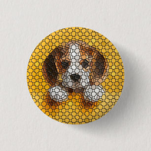 Chapa Redonda De 2,5 Cm Cachorro, Beagle, mascota