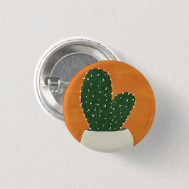 Chapa Redonda De 2,5 Cm Cactus postizas de acrílico gris y naranja