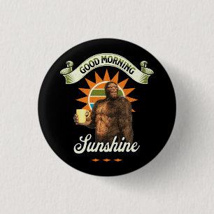 Chapa Redonda De 2,5 Cm Café divertido de Bigfoot Humor matutino