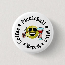 Chapa Redonda De 2,5 Cm Café, Pickleball, Vino, repite adicto al pellebol