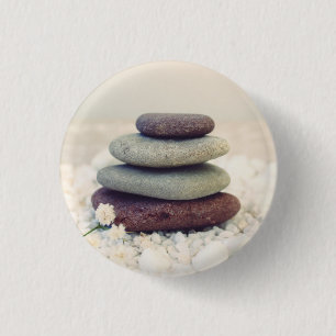 Chapa Redonda De 2,5 Cm Cairn meditativo de piedras apiladas