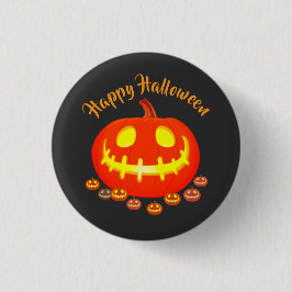 CHAPA REDONDA DE 2,5 CM CALABAZA DE HALLOWEEN