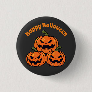 Chapa Redonda De 2,5 Cm Calabazas de tres jack o'lantern