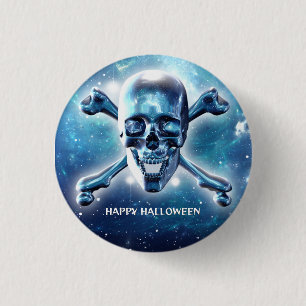 Chapa Redonda De 2,5 Cm Calavera espacial. Personalizada