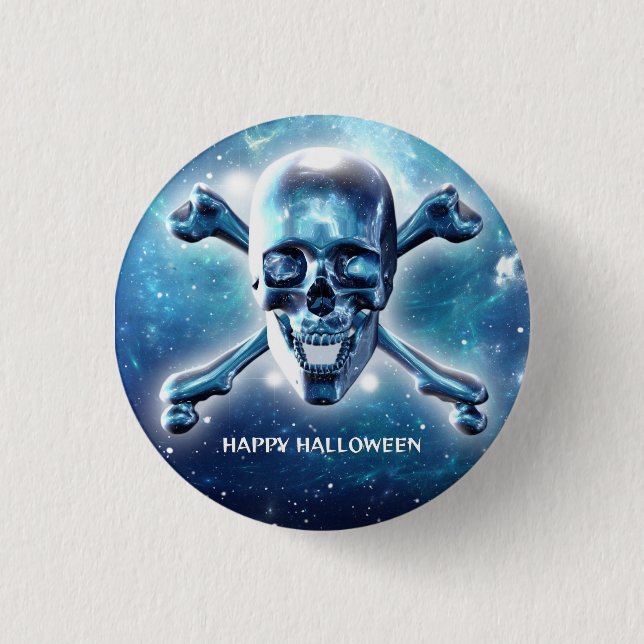 Chapa Redonda De 2,5 Cm Calavera espacial. Personalizada (Anverso)