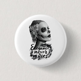 Chapa Redonda De 2,5 Cm Calavera monocroma