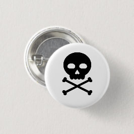 Chapa Redonda De 2,5 Cm Calavera y huesos