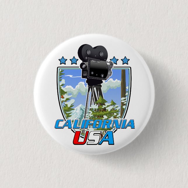 Chapa Redonda De 2,5 Cm California EE. UU. (Anverso)