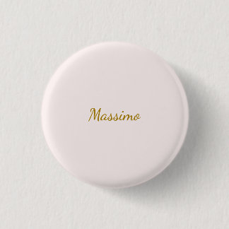 Chapa Redonda De 2,5 Cm Caligrafía elegante de nombre simple en color dora