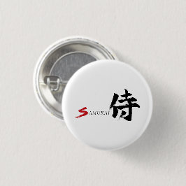 Chapa Redonda De 2,5 Cm Caligrafía Japonesa Kanji Samurái