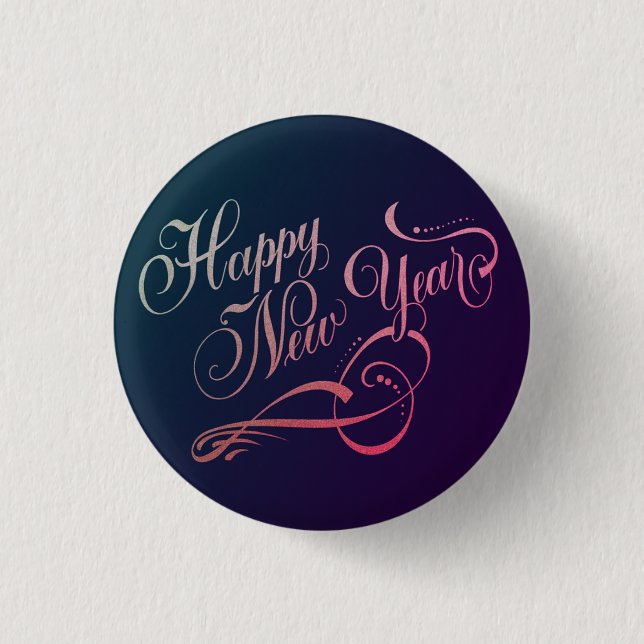 Chapa Redonda De 2,5 Cm Calligraphic 2026 New Year Badge (Anverso)