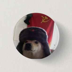 Chapa Redonda De 2,5 Cm Camarada Doge el Doggo comunista Pupper