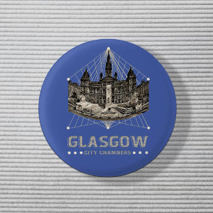 Chapa Redonda De 2,5 Cm Cámaras de Glasgow City