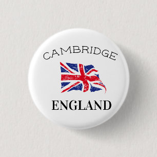 Chapa Redonda De 2,5 Cm Cambridge England Reino Unido Bandera británica