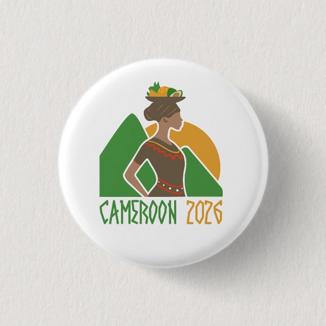 Chapa Redonda De 2,5 Cm Cameroon Douala 2026 International Convention Pin (Anverso)