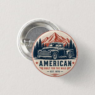 Chapa Redonda De 2,5 Cm Camioneta Clásica Americana Construida Para Lo Sal