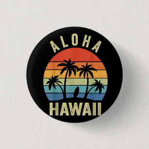 Chapa Redonda De 2,5 Cm Camisa de la isla hawaiana Aloha Hawaii Playa de p