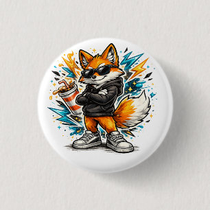 Chapa Redonda De 2,5 Cm Camiseta Cool Street Fox Zorro de Graffiti Urban