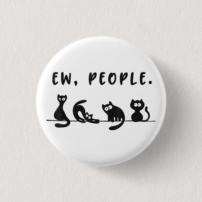 Chapa Redonda De 2,5 Cm Camiseta de gato negro mujeres graciosas nuevas pe (Anverso)