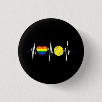 Chapa Redonda De 2,5 Cm Camiseta de Softbol Gay Jugador de Softbol Orgullo