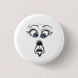 Chapa Redonda De 2,5 Cm Camiseta divertida con cara de dibujos animados co