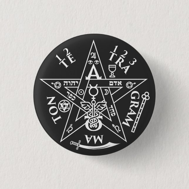Chapa Redonda De 2,5 Cm Camiseta Occult Tetragrammaton Sigil (Anverso)