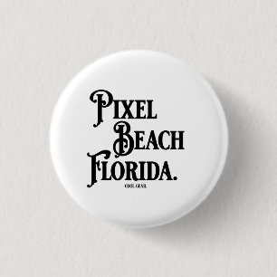 Chapa Redonda De 2,5 Cm Camiseta Pixel Beach Florida
