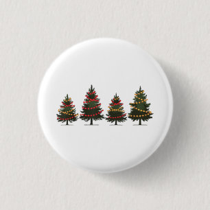 Chapa Redonda De 2,5 Cm Camisetas De Navidad Árbol De Navidad Alegre Para