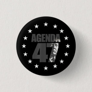 Chapa Redonda De 2,5 Cm Campaña de Reelección Patriótica de Trump Agenda 4