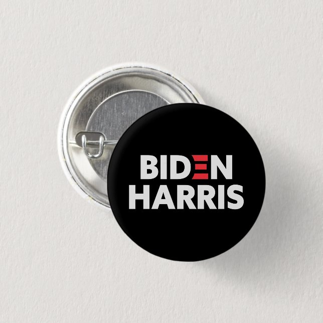 Chapa Redonda De 2,5 Cm Campaña electoral Biden / Harris - Blanco y negro (Anverso y reverso)