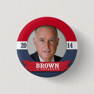 CHAPA REDONDA DE 2,5 CM CAMPAÑA JERRY BROWN