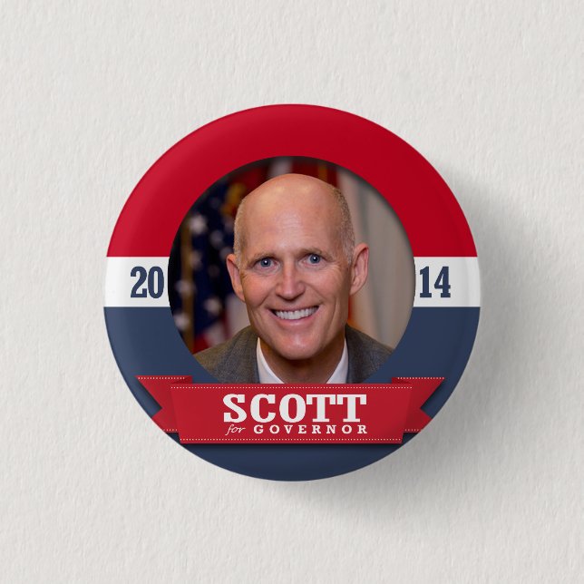 CHAPA REDONDA DE 2,5 CM CAMPAÑA RICK SCOTT (Anverso)