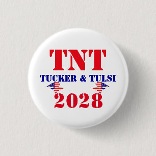 Chapa Redonda De 2,5 Cm Campaña TNT Tucker & Tulsi 2028 Presidente de EE.