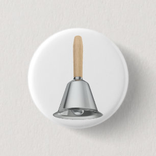 Chapa Redonda De 2,5 Cm Campanilla de plata con asa de madera