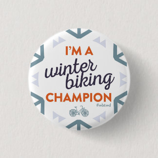 Chapa Redonda De 2,5 Cm Campeón Biking del invierno - pequeño Pin
