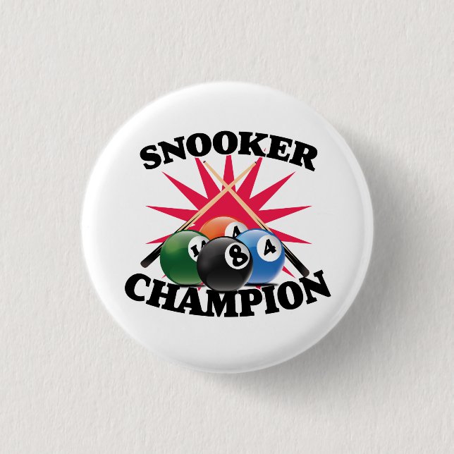 Chapa Redonda De 2,5 Cm Campeón de snooker  (Anverso)