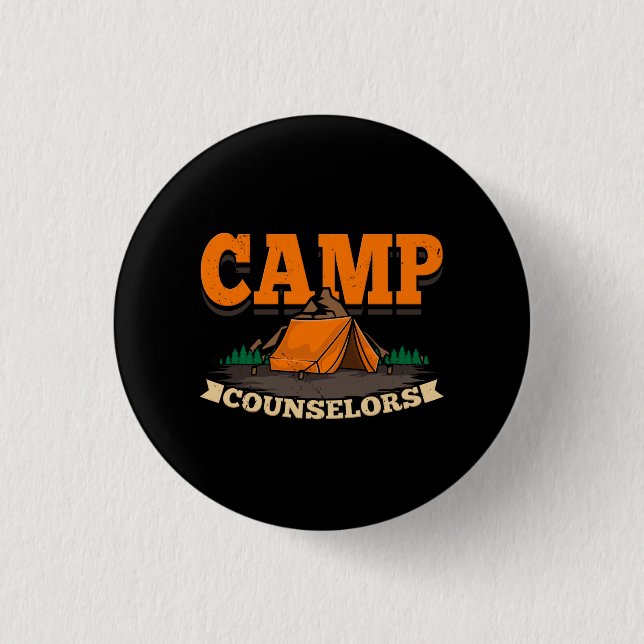 Chapa Redonda De 2,5 Cm Camping - Consejero del campamento (Anverso)
