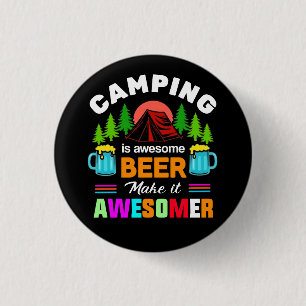 Chapa Redonda De 2,5 Cm Camping es cerveza increíble Hazlo más increíble-6