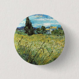 Chapa Redonda De 2,5 Cm Campo de Trigo Verde Vincent van Gogh