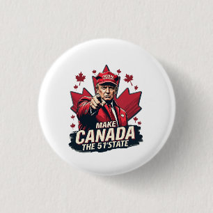 Chapa Redonda De 2,5 Cm Canadá: el 51° Estado Trump Canadá