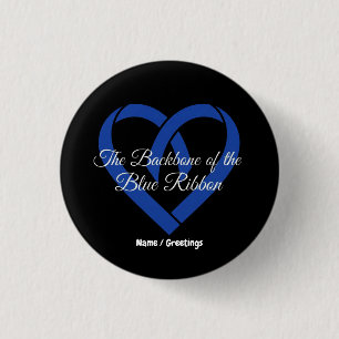 Chapa Redonda De 2,5 Cm Cáncer Colorrectal Espina Dorsal Corazón Azul Conc