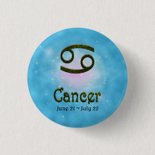 Chapa Redonda De 2,5 Cm Cáncer de color escogido Rótulo astrológico zodiac