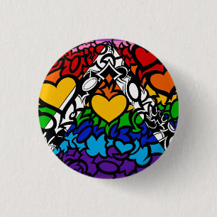 Chapa Redonda De 2,5 Cm Candidatura del Orgullo Arcoiris Gay de 8 Sripe